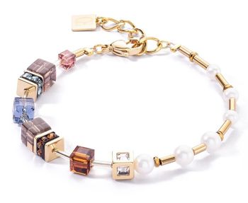 Bransoletka damska Coeur de Lion GeoCUBE® Fusion Precious Pearl Mix złota jesień 1122301538 (2).jpg