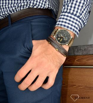 Zegarek męski Hugo w Integrity Boss 1513781 złota odcieniu