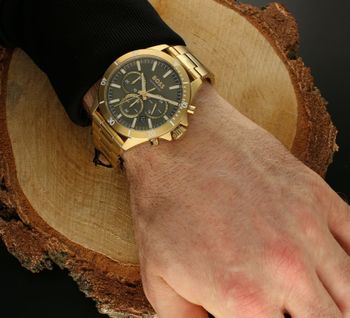 Złoty zegarek męski 1514059 Hugo Troper Boss