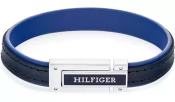 Bransoletka męska TOMMY HILFIGER 2790558 Bransoletka męska Tommy Hilfiger została wykonana z wysokiej jakości skóry i stali szlachetnej. Bransoletka została głównie utrzymana w granatowej kolorystyce..webp