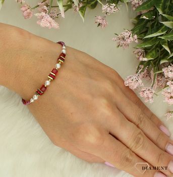 Bransoletka Coeur de Lion Sparkling Princess bracelet gold-red 4567300300.jpg