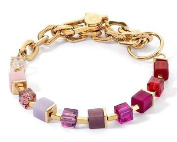 Bransoletka damska Coeur de Lion Bracelet Cube Fusion Charm czerwono-różowa 4712300803 (2).jpg