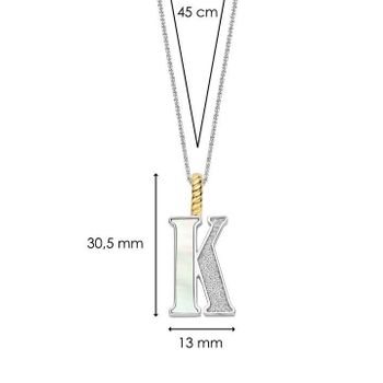 Naszyjnik srebrny damski z literą K TI SENTO zawieszka 6840MW_K Wyjątkowa biżuteria marki TI SENTO, to luksusowe dodatki, które uszczęśliwią każdą kobietę. Naszyjnik z Twoim inicjałem. (5).jpg