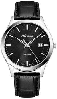 Zegarek męski Adriatica Sapphire A1299.5114Q. Męski zegarek szwajcarski. Zegarek męski Adriatica na pasku. Męski zegarek z szafirowym szkłem. Zegarek Adriatica na prezent dla mężczyzny..jpg