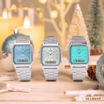 Zegarek Casio Vintage Maxi AQ-230A-2A1MQYES. Zegarek w stylu Retro. Zegarek Casio idealny dla kobiety i mężczyzny. Zegarek unisex Casio Vintage. Zegarek na bransolecie Vintage na prezent.3.jpg