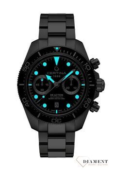 Zegarek męski Certina DS Action Diver Chrono Automatic C032.827.11.051.00. Zegarek ze szczelnością 300m do nurkowania. Szwajcarski zegarek Certina do nurkowania dla mężczyzny. Zegarek Certina na bransolecie. 2.jpg