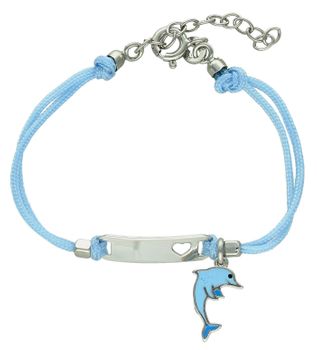 Srebrna bransoletka na niebieskim sznurku dla dziewczynki z delfinkiem DIA-BRA-11871-925 (2).jpg