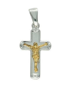 Srebrna zawieszka prosty krzyż pokryty złotem z wizerunkiem Jezusa DIA-ZAW-11863-925.jpg