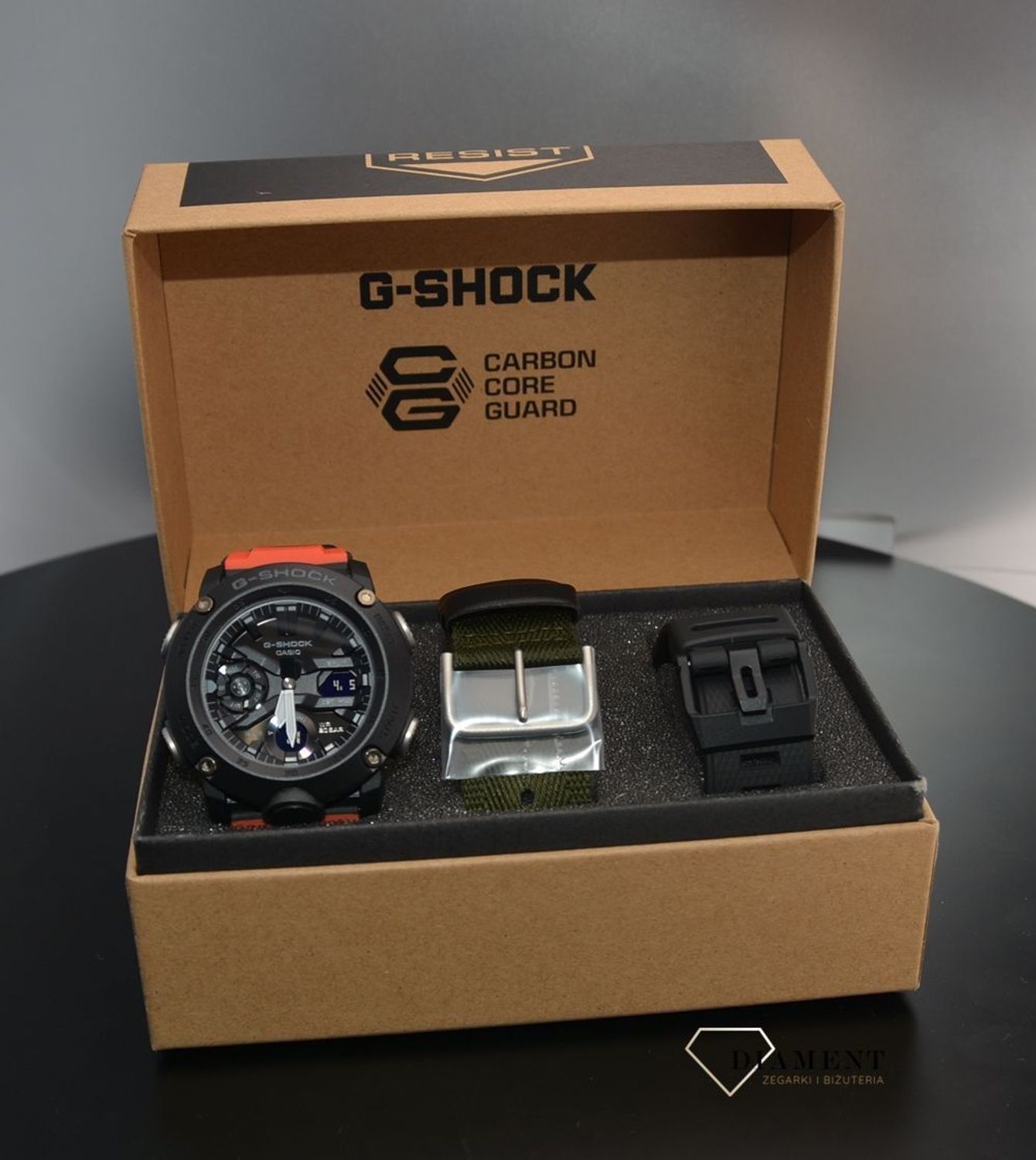 Zegarek Męski Wstrząsoodporny CASIO G-Shock GA-2000E-4ER G-Carbon Set ...