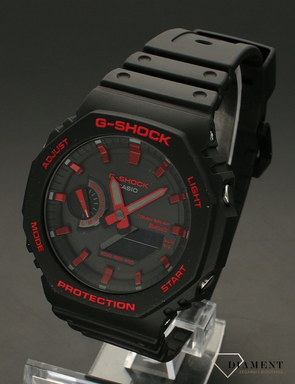 Zegarek Casio G Shock Analog Digital Carbon Core Bluetooth Solar Black And Red Ga B2100bnr 1aer 1397