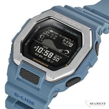 Zegarek męski G-Shock Casio G-Lide GBX-100-2AER niebieski. Zegarek męsk Casio Bluetooth. Męski zegarek G-Shock na prezent. Zegarek o wodoszczelności  200m. 6.jpg