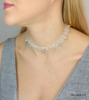 Naszyjnik element Swarovskiego w opalizująym kolorze NR372-1AB wykonany ze srebra próby 925 oraz ekskluzywnych kryształów Swarovski® crystals. Niezwykle elegancka bransoleta (1).JPG