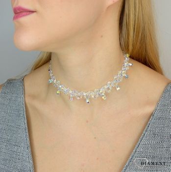 Naszyjnik element Swarovskiego w opalizująym kolorze NR372-1AB wykonany ze srebra próby 925 oraz ekskluzywnych kryształów Swarovski® crystals. Niezwykle elegancka bransoleta (2).JPG