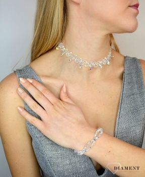 Naszyjnik element Swarovskiego w opalizująym kolorze NR372-1AB wykonany ze srebra próby 925 oraz ekskluzywnych kryształów Swarovski® crystals. Niezwykle elegancka bransoleta (8).JPG