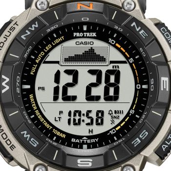 Zegarek męski ProTrek Casio Solar Digital PRG-340T-7ER na bransolecie tytanowy.  Zegarek Casio sportowy. Zegarek z wysokościomierzem, barometrem, termometrem. Zegarek w góry z kompasem. Zegarek na prezent.8.jpg