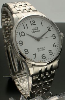 Zegarek męski Szafirowe szkło na bransolecie QQ S280-214. Męski zegarek na bransolecie. Zegarek męski QQ z szafirowym szkłem. Zegarek męski z wysoką wodoszczelnością. Męski zegarek na bransolecie idealny na prezent (1).jpg