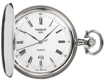 Zegarek kieszonkowy TISSOT T83655313, Savonnette Quartz wyposażony jest w kwarcowy mechanizm, zasilany za pomocą baterii. Posiada bardzo wysoką dokładność mierzenia czasu +- 10 sekund w przeciągu 30 dni. Kwarcowy ze ws.jpg